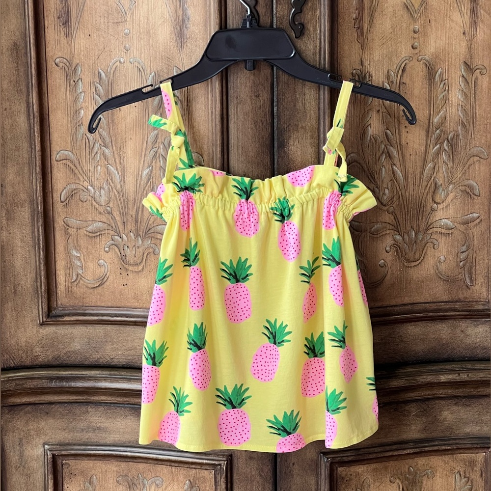 Zara Girls NWOT Yellow Pink Pineapple Print Swing Top Sz 11 12